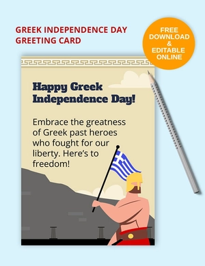 Greek Independence Day Greeting Card
