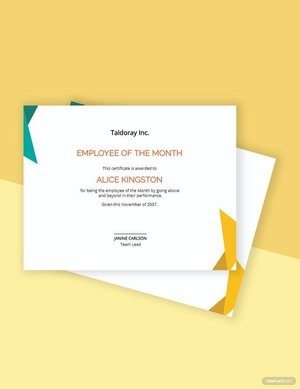 Employee of the Month Certificate Template