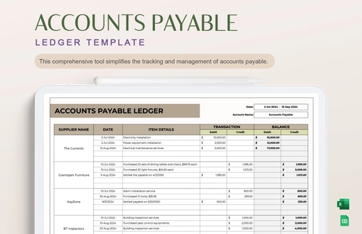 Accounts Payable Ledger Template