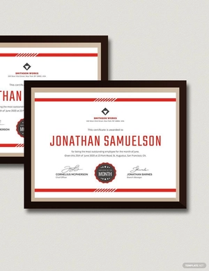 Star Employee of the Month Certificate Template