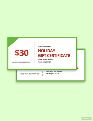 Simple Holiday Gift Certificate Template