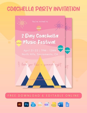Coachella Party Invitation