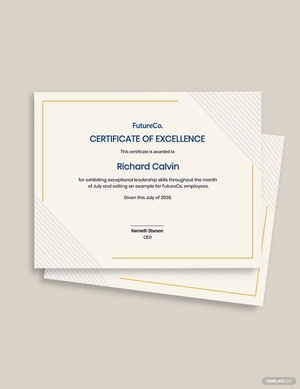 Leadership Award Certificate Template