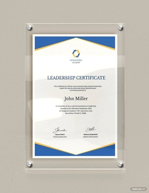 Leadership Certificate Template