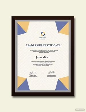 Student Leadership Certificate Template