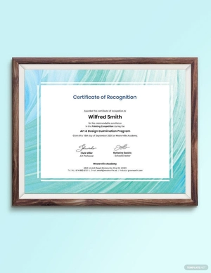 Creative Painting Award Certificate Template