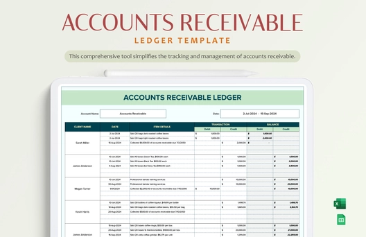 Accounts Receivable Ledger Template