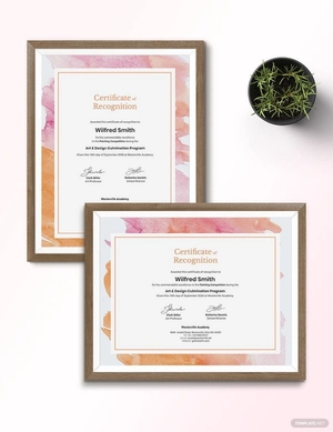 Modern Painting Award Certificate Template