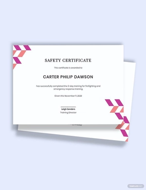 Fire Safety Certificate Template