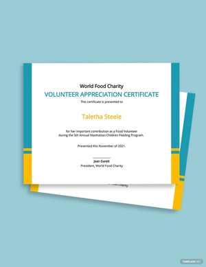 Volunteer Appreciation Certificate Template