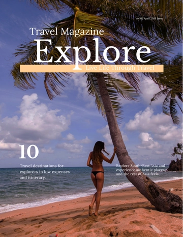 Free Travel Magazine  Template to Edit Online