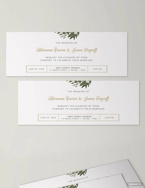 Wedding Invitation Ticket Template