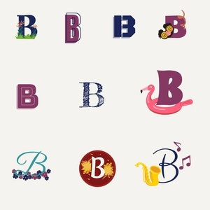 B Letter Design Clipart