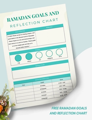 Ramadan Goals and Reflections Chart
