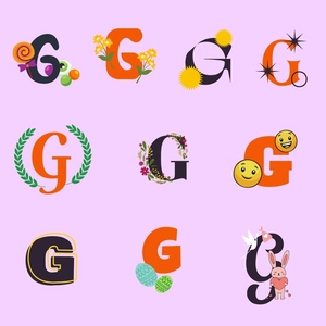 G Letter Design Clipart