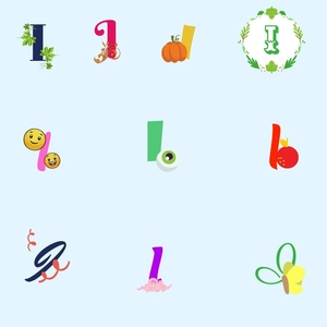I Letter Design Clipart