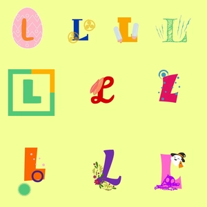L Letter Design Clipart