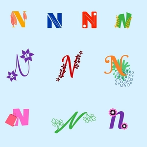 N Letter Design Clipart