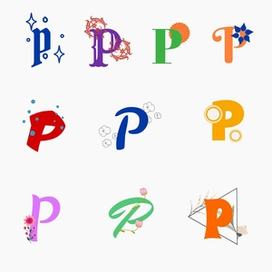 P Letter Design Clipart