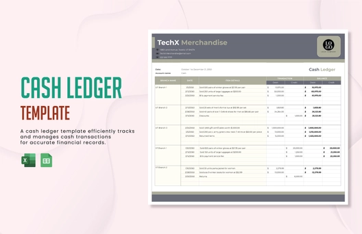 Cash Ledger Template