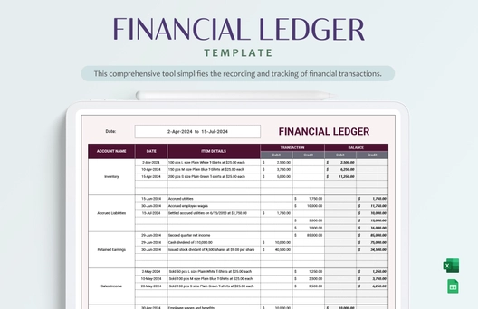 Financial Ledger Template