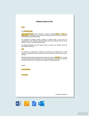 Formal Excuse Letter