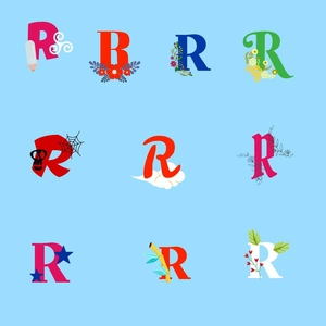R Letter Design Clipart