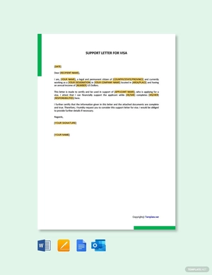 Affidavit of Support Letter for Visa