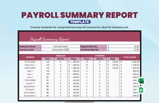 Payroll Summary Report Template Payroll Summary Report Template