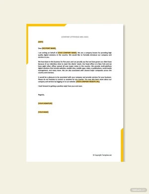 Business Proposal Letter for Service Template