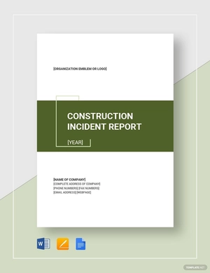Construction Incident Report Template Construction Incident Report Template