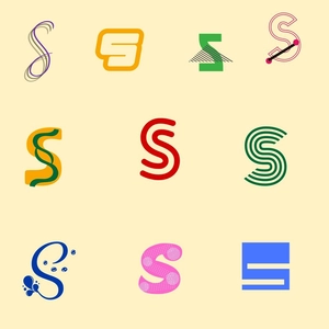 S Letter Design Clipart