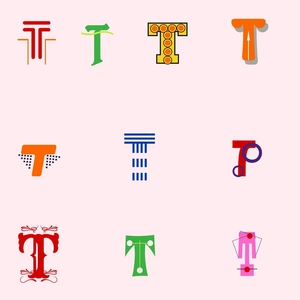 T Letter Design Clipart