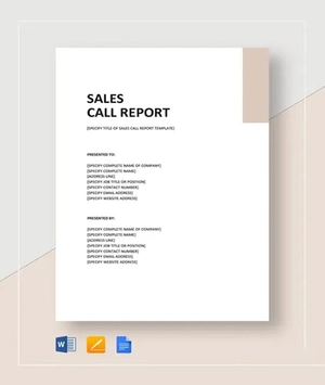 Sales Call Report Template