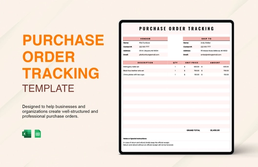 Purchase Order Tracking Template