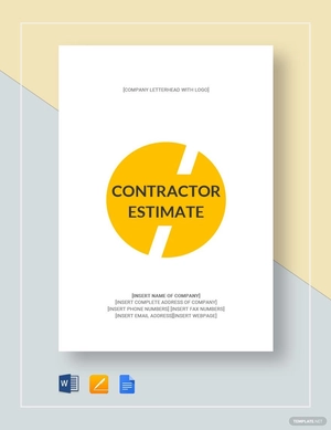 Contractor Estimate Template