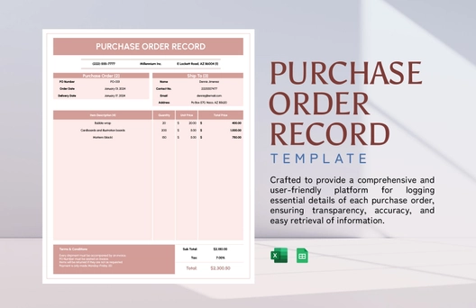 Purchase Order Record Template