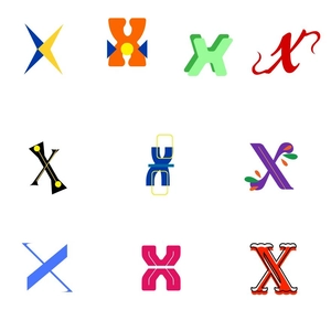 X Letter Design Clipart