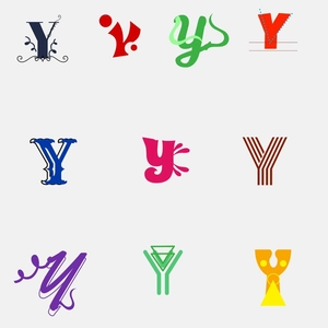 Y Letter Design Clipart
