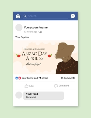 Anzac Day Facebook Post