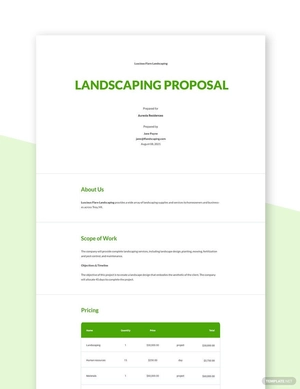 Landscaping Proposal Template