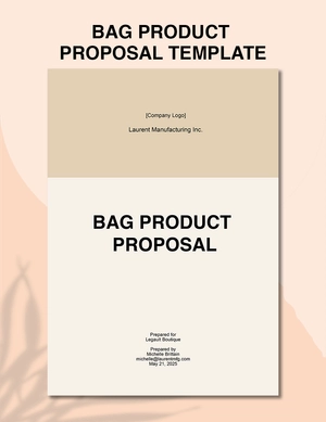Product Proposal Template