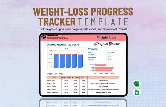 Weight Loss Progress Tracker Template