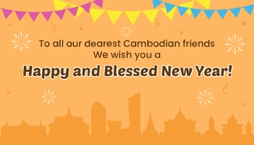 Free Khmer New Year Card Template to Edit Online
