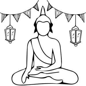 Khmer New Year Outline Clipart