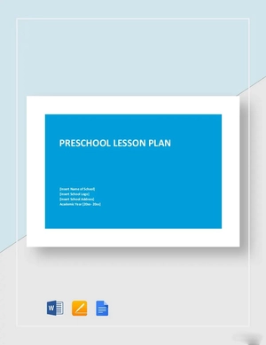 Preschool Lesson Plan Template