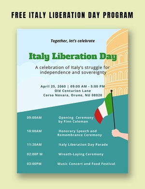 Italy Liberation Day Program