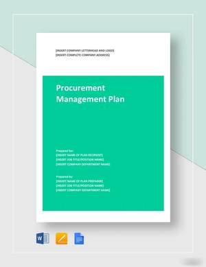 Procurement Management Plan Template