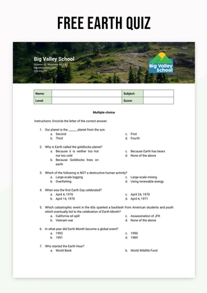 Earth Quiz