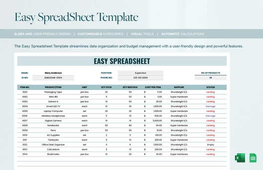 Easy SpreadSheet Template